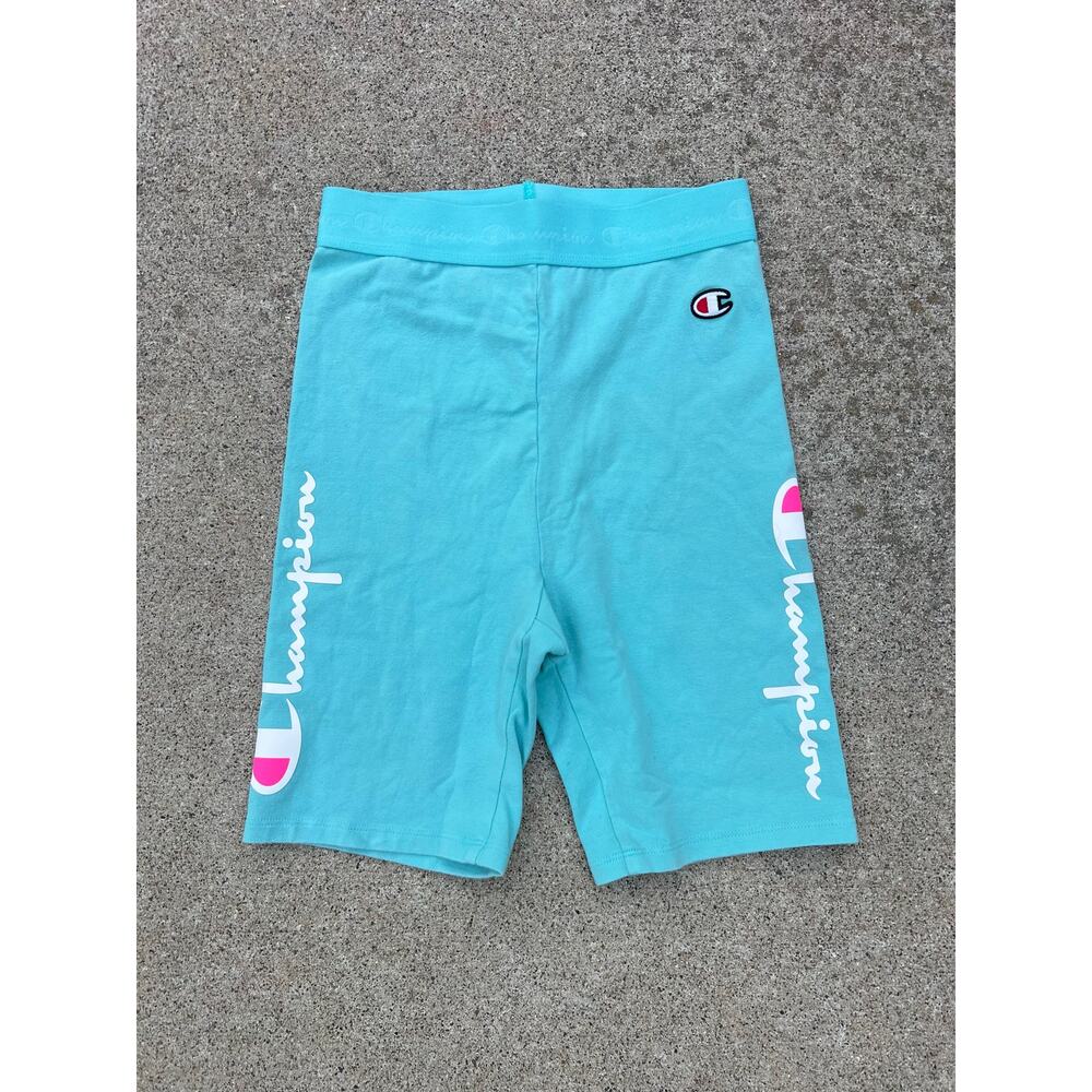 Champion XS Biker Shorts Blue Athletic Gym Athleisure Soft Sculpt Clean Girl Y2K